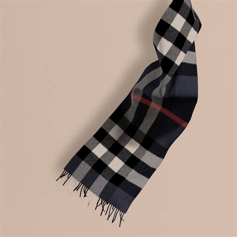 burberry classic check cashmere scarf navy|Burberry cashmere scarf outlet.